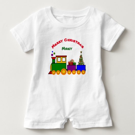 Christmas Train Baby Romber Baby Strampler (Vorderseite)