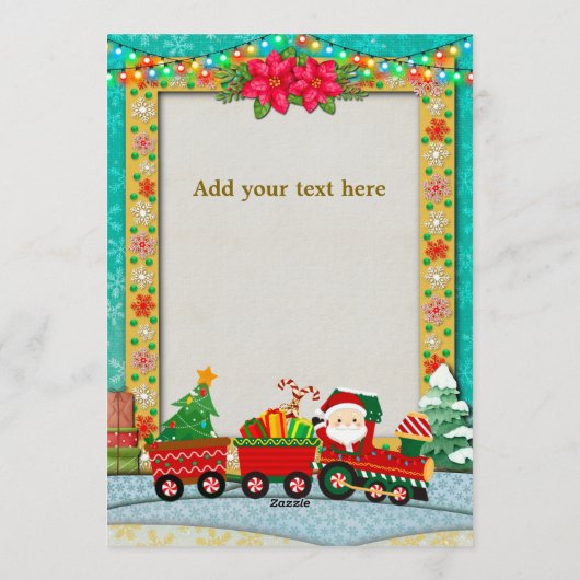 Christmas Train Birthday - All Aboard Kids Party Einladung (Rückseite)