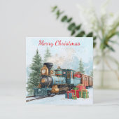Christmas train feiertagskarte (Stehend Vorderseite)