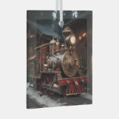 Christmas Train Ornament Aus Glas (Vorderseite Rechts)