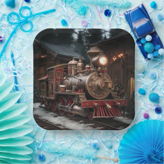 Christmas Train Pappteller (Party)