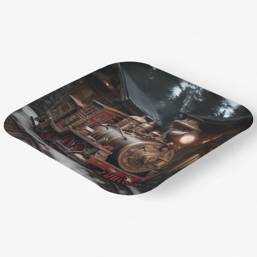 Christmas Train Pappteller (Gewinkelt)