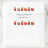 Christmas Train Quadratischer Aufkleber (Tasche)