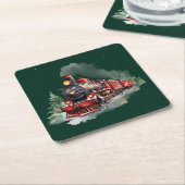 Christmas Train Rechteckiger Pappuntersetzer (angewinkelt)