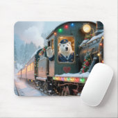 Christmas Train With Waving Polar Bear Mousepad (Mit Mouse)