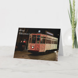 Christmas Tram in Mailand Feiertagskarte