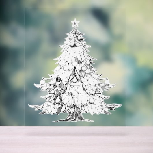 CHRISTMAS TREE Acrylic Sign ART DESIGN STIL Acrylschild (Neutral)