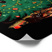 Christmas Tree And Cat Cute Christmas Cat Lover Poster (Ecke)