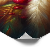 Christmas Tree and Flowers on a Beautiful Wall Poster (Ecke)