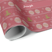 Christmas tree and ornament woven red geschenkpapier (Rolleneckpunkt)