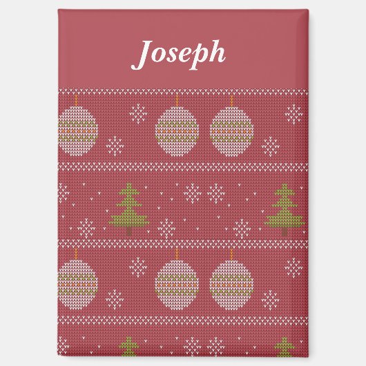 Christmas tree and ornament woven red magnet (Vorderseite)