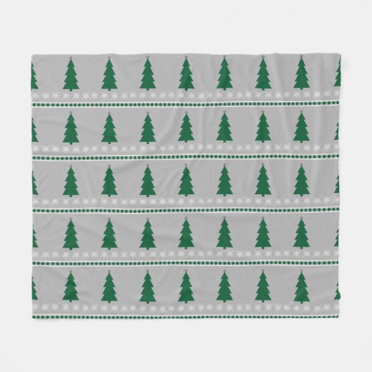 Christmas Tree and Snowflakes Pattern, Fleecedecke (Vorderseite (Horizontal))