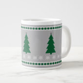 Christmas Tree and Snowflakes Pattern, Jumbo-Tasse (Vorderseite Rechts)