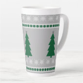 Christmas Tree and Snowflakes Pattern, Milchtasse (Rechte Ecke)