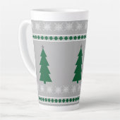 Christmas Tree and Snowflakes Pattern, Milchtasse (Linke Ecke)