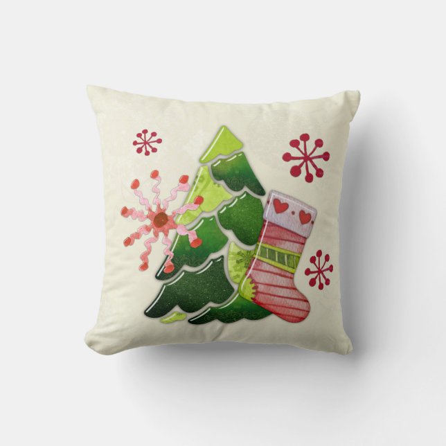 Christmas Tree and Stocking Whimsey Kissen (Vorderseite)