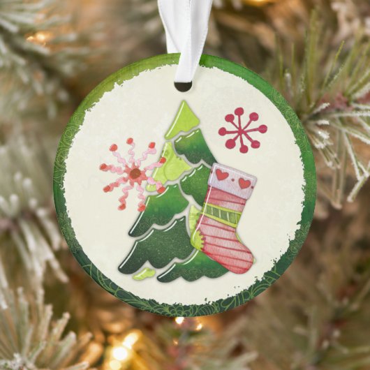 Christmas Tree and Stocking Whimsey Ornament (Baum)