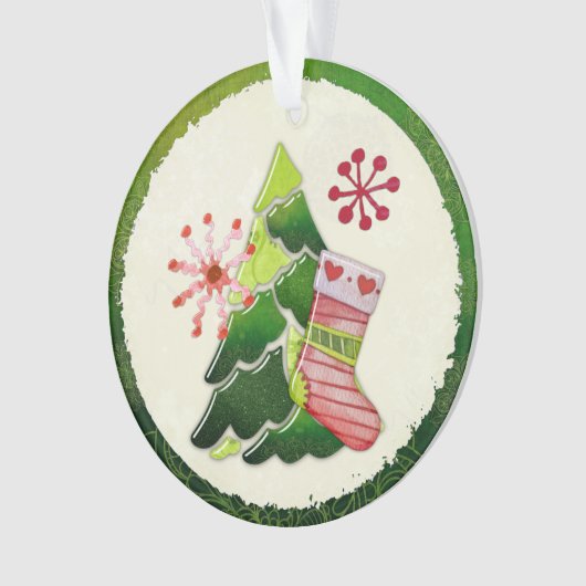 Christmas Tree and Stocking Whimsey Ornament (Vorderseite)