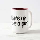 Christmas Tree and Wine Design Zweifarbige Tasse (VorderseiteRechts)