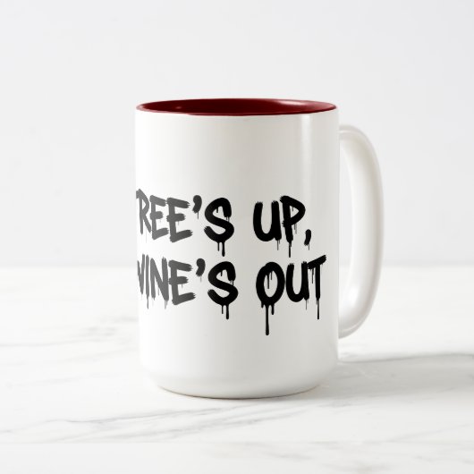 Christmas Tree and Wine Design Zweifarbige Tasse (VorderseiteRechts)