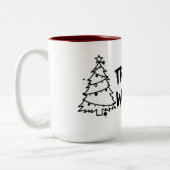 Christmas Tree and Wine Design Zweifarbige Tasse (Links)