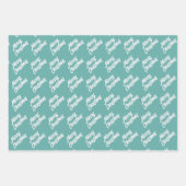 Christmas Tree Artistic Blue Merry Script Geschenkpapier Set (Vorderseite 3)
