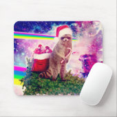 Christmas Tree Astro Raccoon Mousepad (Mit Mouse)