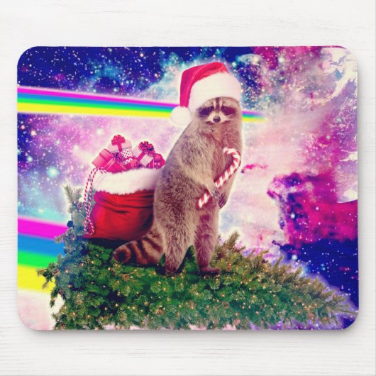 Christmas Tree Astro Raccoon Mousepad (Vorne)