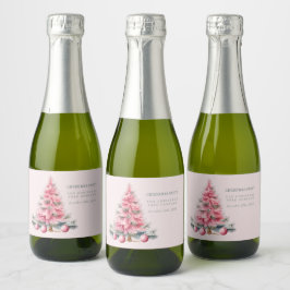 Christmas Tree Baubles Chic Mini Champagne Labels Schaumweinetikett