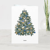 Christmas Tree Baubles German Feiertagskarte (Rückseite)