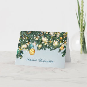 Christmas tree, baubles German Holiday Card Feiertagskarte