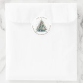 Christmas Tree Baubles Return Address Label Runder Aufkleber (Tasche)