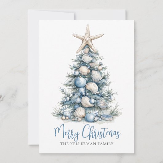 Christmas Tree Beach Feiertagskarte (Vorderseite)