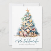 Christmas Tree Beach Mele Kalikimaka Feiertagskarte (Vorderseite)