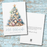 Christmas Tree Beach Mele Kalikimaka Feiertagskarte<br><div class="desc">Mit dieser Weihnachtskarte mit einem Weihnachtsbaum aus Muscheln und Seestern erleben Sie den Urlaubssinn. Diese Karte eignet sich ideal für Urlaubswünsche am Strand und ist ideal für alle, die an tropischen Orten wie Florida, Hawaii oder den Bahamas leben, oder für diejenigen, die einfach das Aussehen des Strandes lieben. Der Baum...</div>