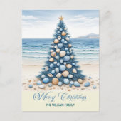 Christmas Tree Beach Merry Christmas Feiertagspostkarte (Vorderseite)