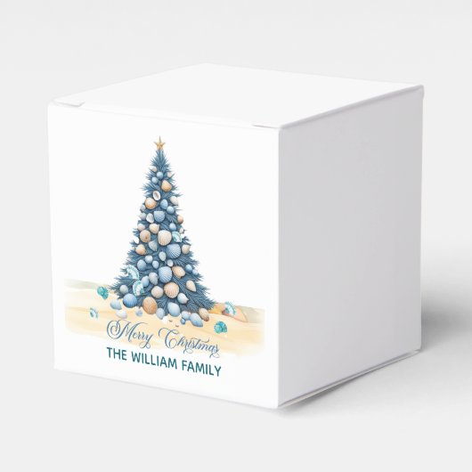 Christmas Tree Beach Merry Christmas Geschenkschachtel (Vorderseite)