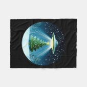 Christmas Tree Beamed By Ufo For Interstellar Holi Fleecedecke (Vorderseite (Horizontal))