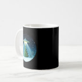 Christmas Tree Beamed By Ufo For Interstellar Holi Kaffeetasse (Vorderseite Links)