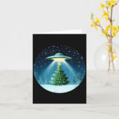 Christmas Tree Beamed By Ufo For Interstellar Holi Karte (Gelbe Blume)