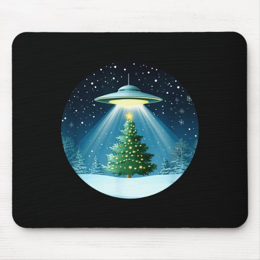 Christmas Tree Beamed By Ufo For Interstellar Holi Mousepad (Vorne)