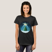 Christmas Tree Beamed By Ufo For Interstellar Holi T-Shirt (Vorne ganz)
