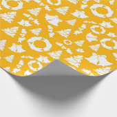 Christmas Tree Bells Wreath Holly Yellow Geschenkpapier (Ecke)