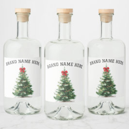 Christmas Tree Beverage Label Set – Brand Name Alkoholflaschenetikett