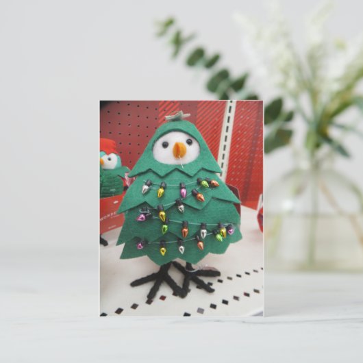 Christmas Tree Bird Postkarte (Stehend Vorderseite)