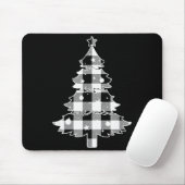 Christmas Tree Black & White Buffalo Plaid Mer Mousepad (Mit Mouse)