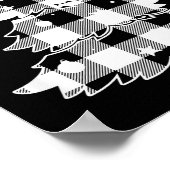 Christmas Tree Black & White Buffalo Plaid Mer Poster (Ecke)