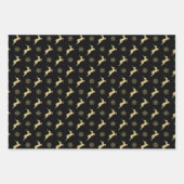 Christmas Tree Black And Gold Reindeer Pattern Geschenkpapier Set (Vorderseite 2)