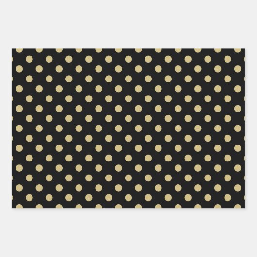 Christmas Tree Black And Gold Reindeer Pattern Geschenkpapier Set (Vorderseite)