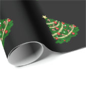 Christmas Tree Black Gift Wrapping Paper Geschenkpapier (Rolleneckpunkt)